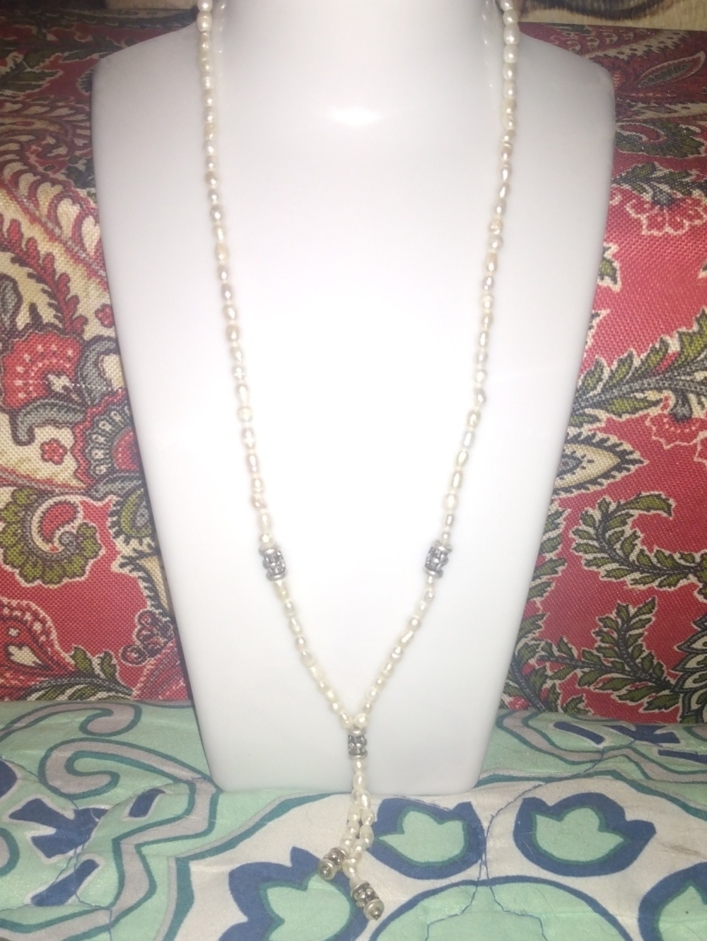 Napier Gold-Tone Pendant Necklace With Rice Pearls